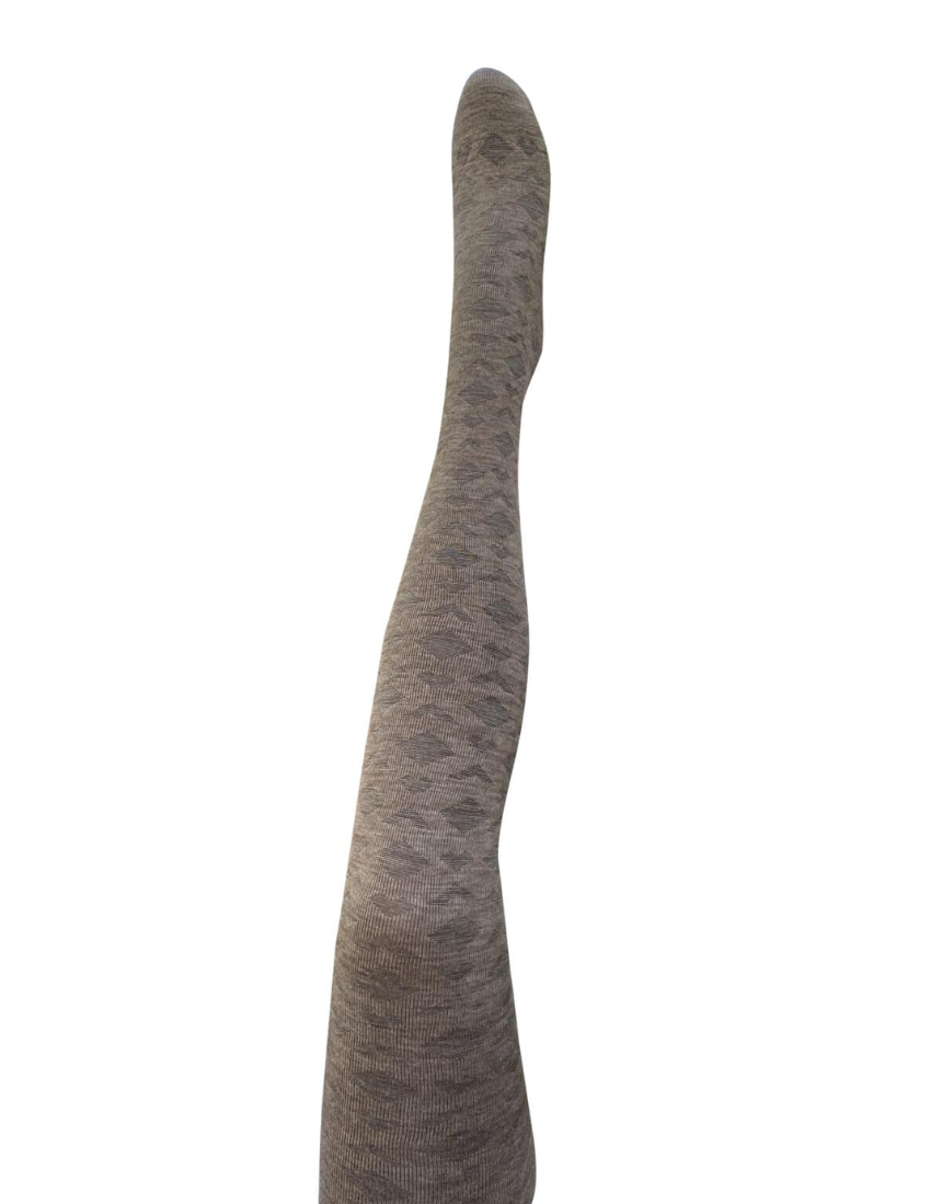 Tightology - Deco Brown Merino Wool Tights - Say It Sister
