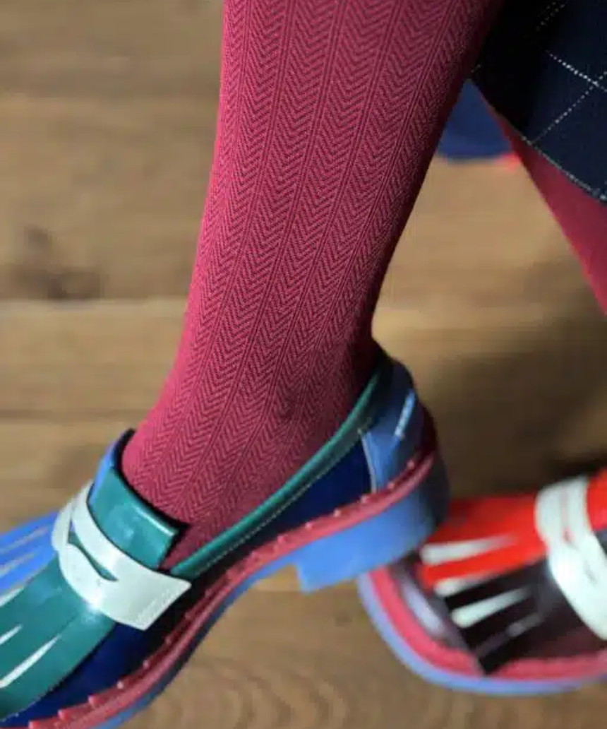 Tightology - Martini Crimson Wool Tights - Say It Sister