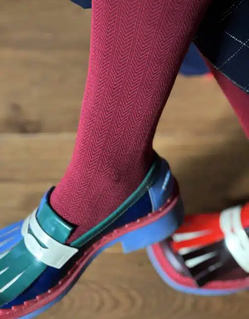 Tightology - Martini Crimson Wool Tights - Say It Sister