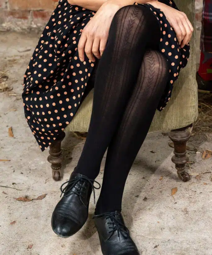 Tightology - Chic Black Cotton Tights - Say It Sister