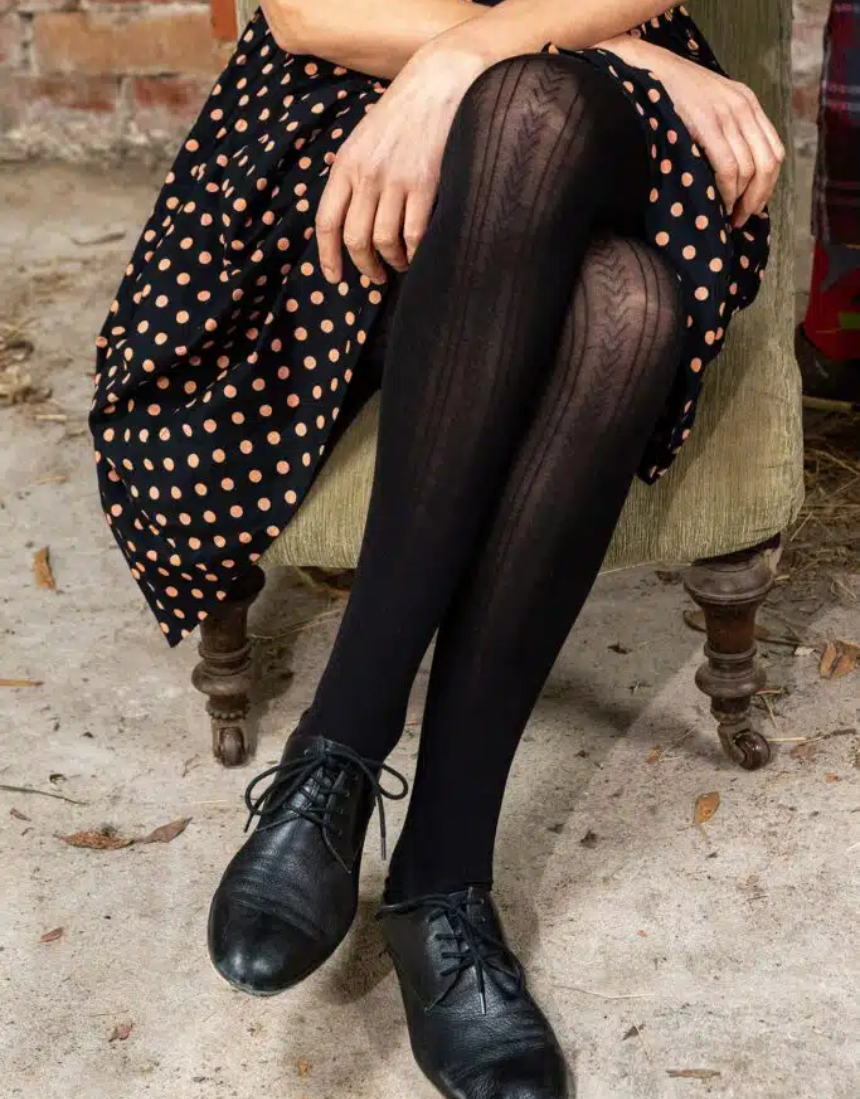 Tightology - Chic Black Cotton Tights - Say It Sister
