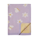 Pram Knitted Blanket - Lilac Daisy Dreams, , Living Textiles - Say It Sister
