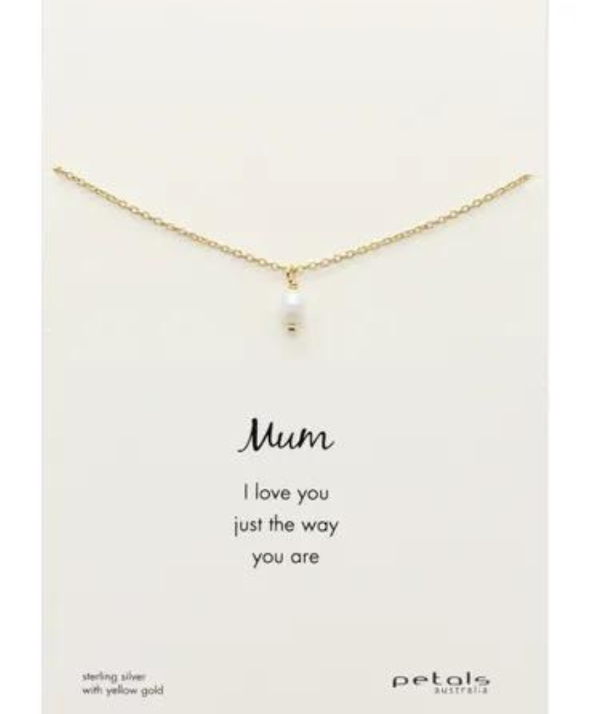 Petals Necklace - Mini Pearl Mum - Say It Sister