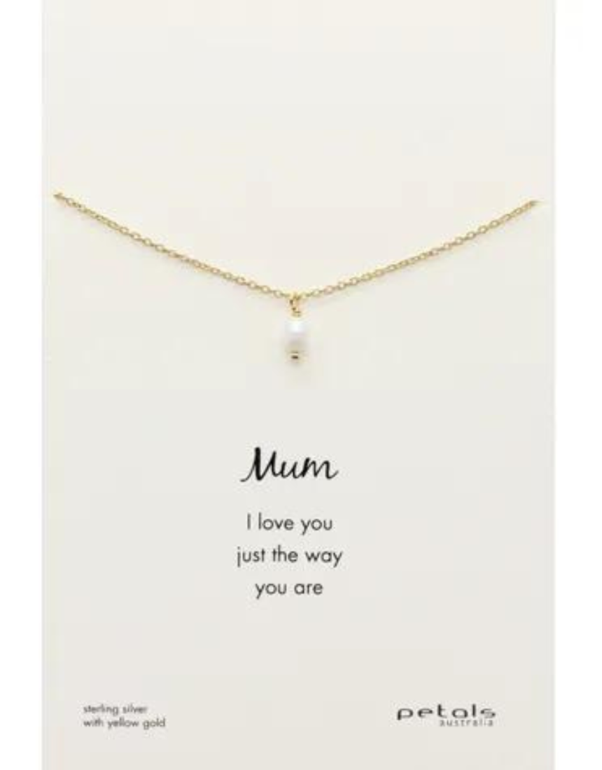 Petals Necklace - Mini Pearl Mum - Say It Sister