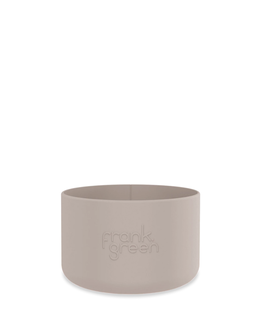 Large Frank Green Bottle Bumper Guard protecting a reusable water bottle from impacts and scratches.