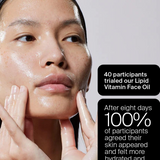 Hunter Lab Lipid Vitamin Face Oil in a 30ml bottle, suitable for skincare, with a clear label and dropper applicator.