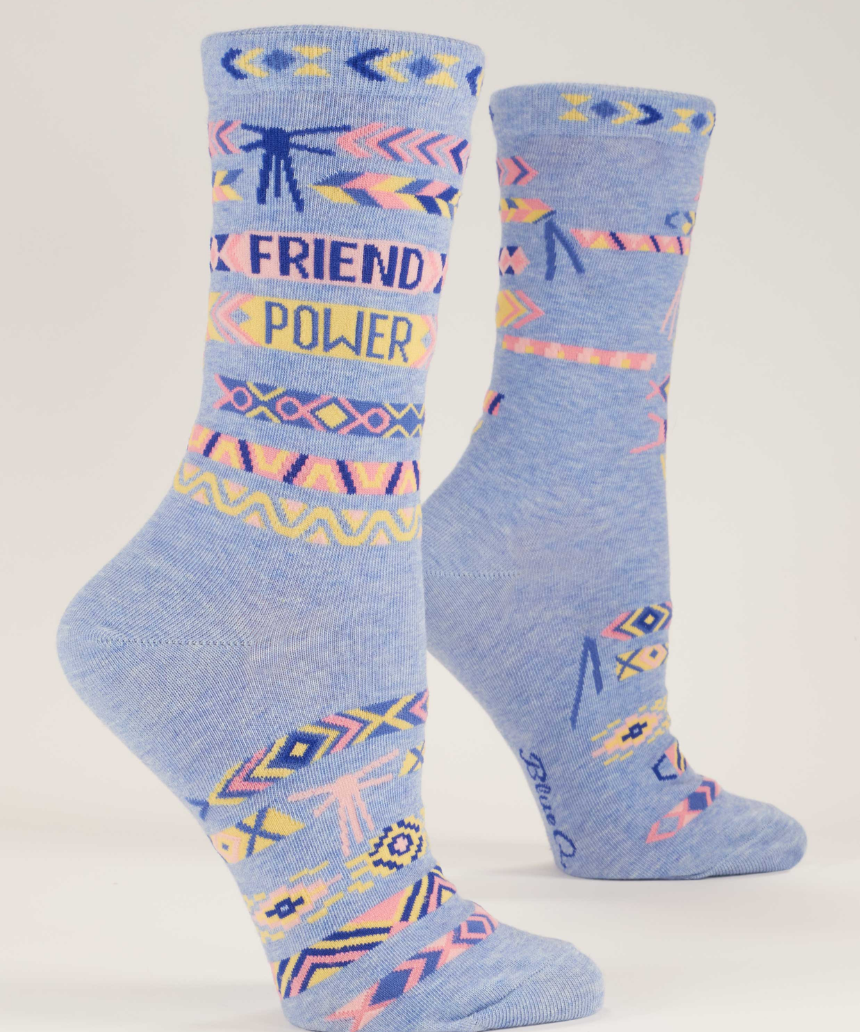 Blue Q - Friend Power W-Crew Socks - Say It Sister