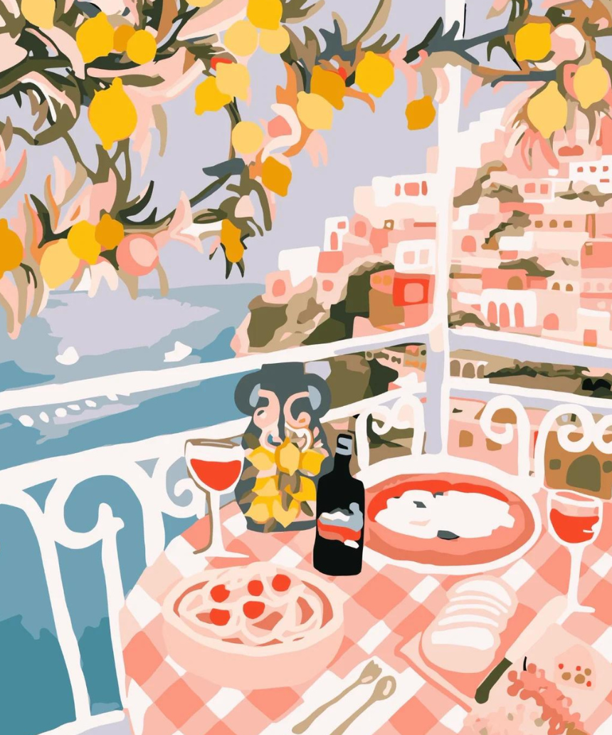Positano Rolled Paint By Numbers, paint by numbers, Paint Like Frida - Say It Sister
