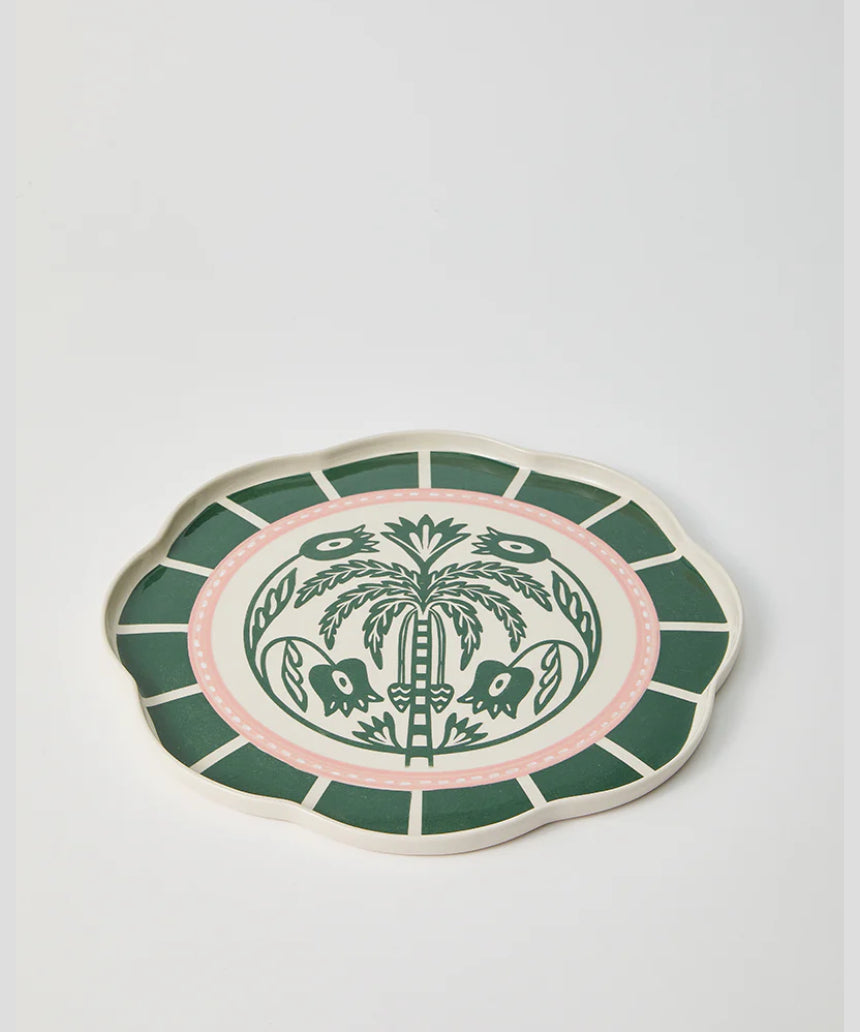 Del Sol Palm Platter Green, platter, Jones & Co - Say It Sister