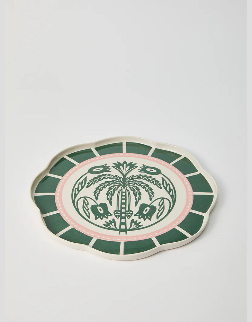 Del Sol Palm Platter Green, platter, Jones & Co - Say It Sister