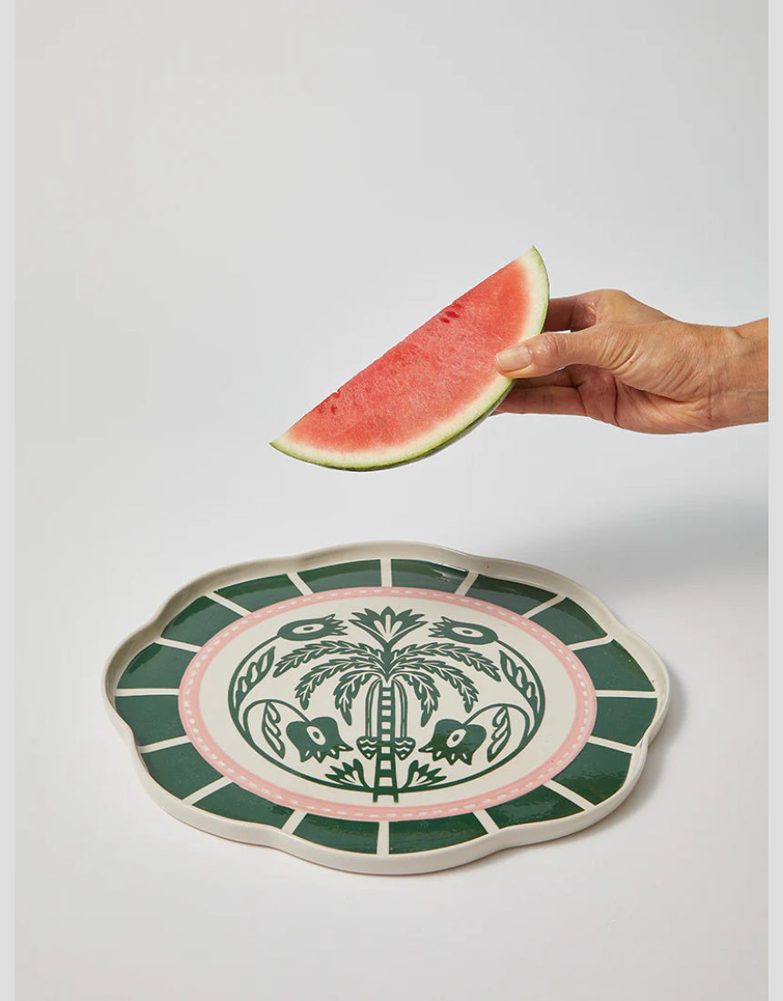 Del Sol Palm Platter Green, platter, Jones & Co - Say It Sister