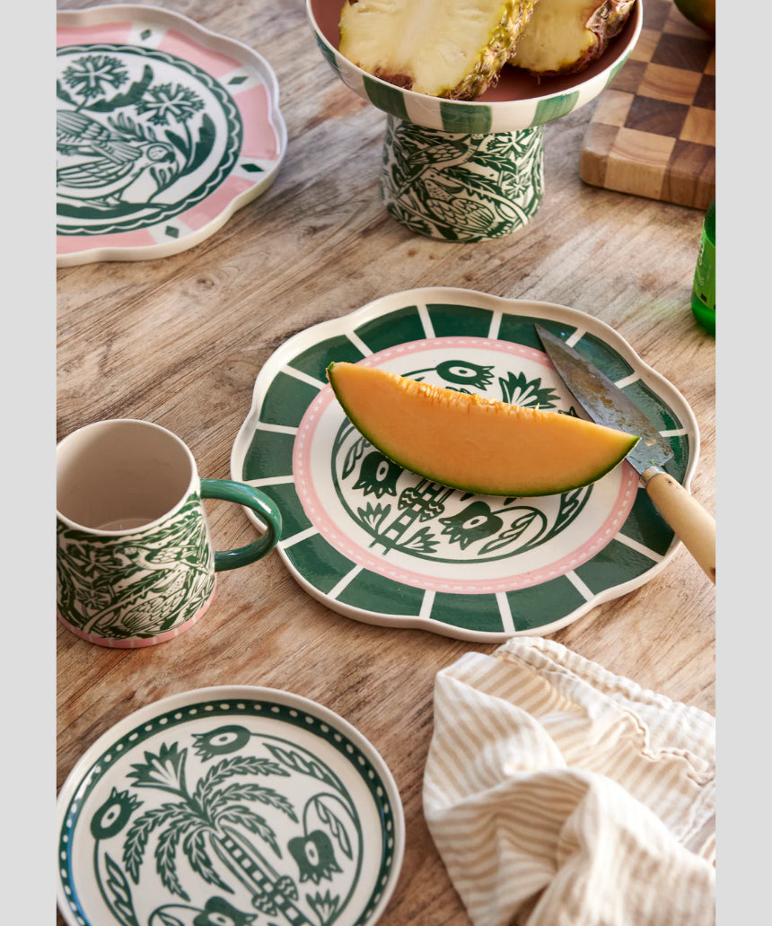 Del Sol Bird Platter Green, platter, Jones & Co - Say It Sister