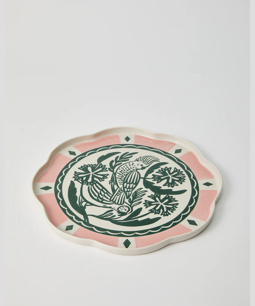Del Sol Bird Platter Green, platter, Jones & Co - Say It Sister