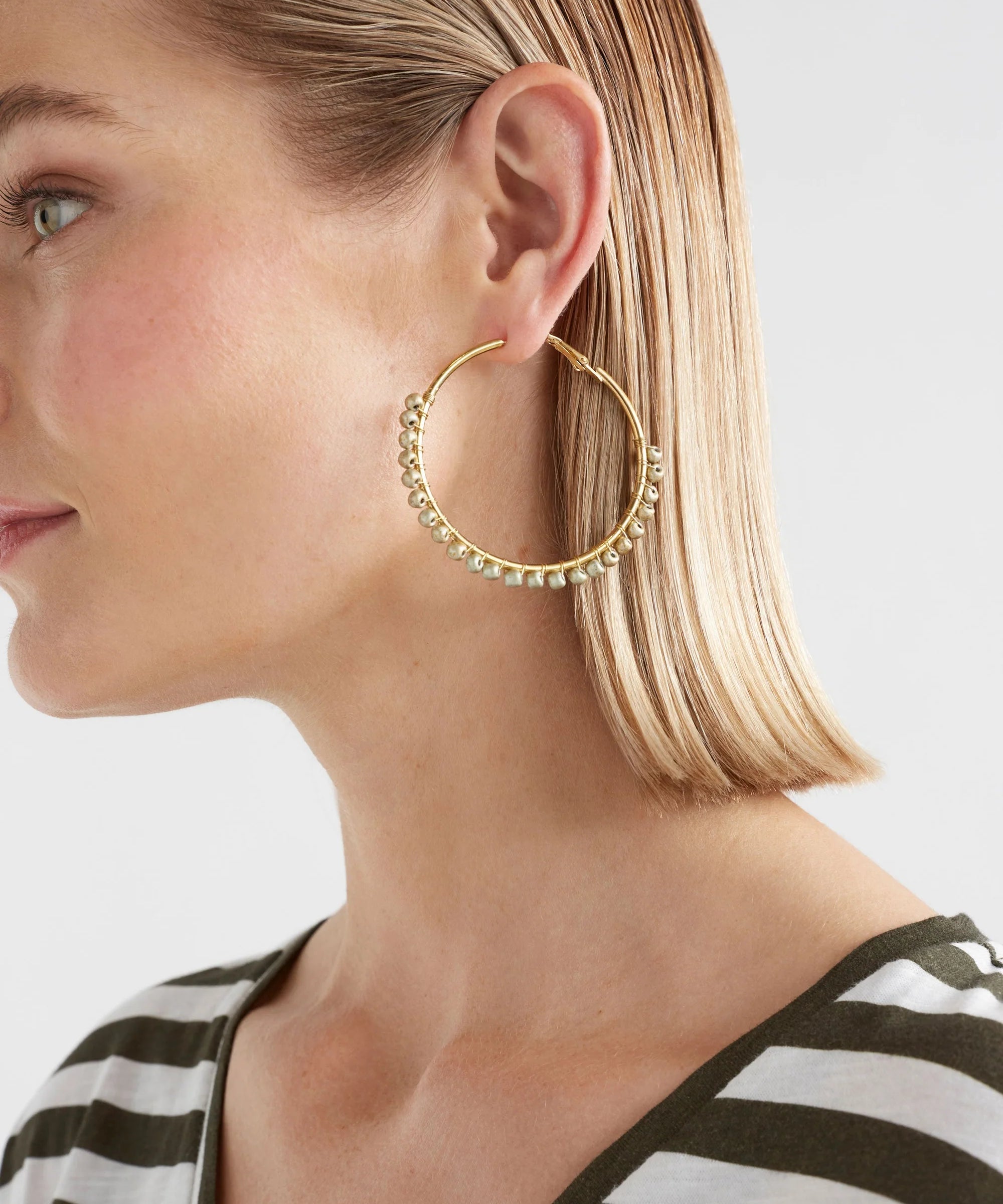 Elk - Oko Hoop Earring Ecru, Earrings, Elk - Say It Sister