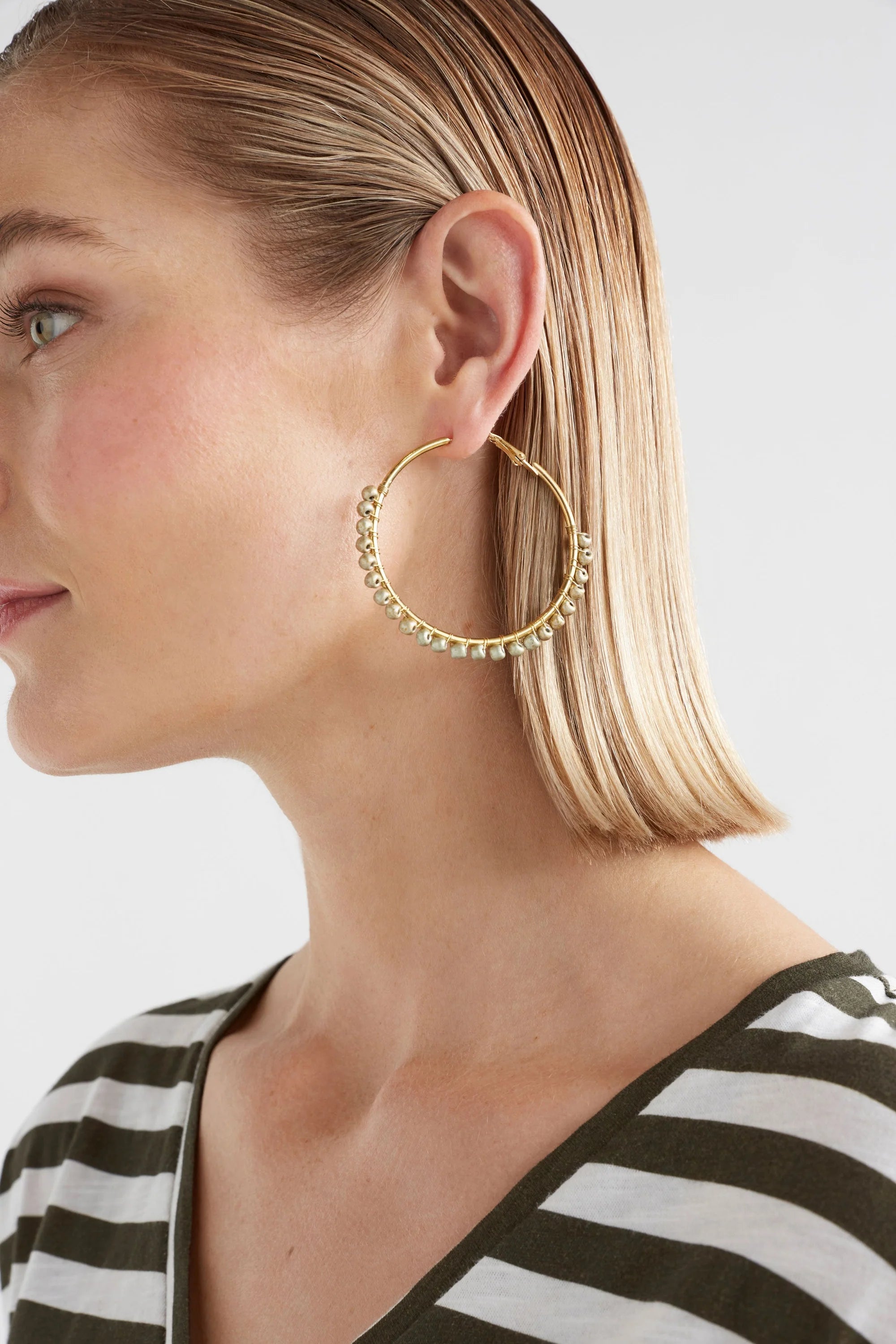Elk - Oko Hoop Earring Ecru, Earrings, Elk - Say It Sister