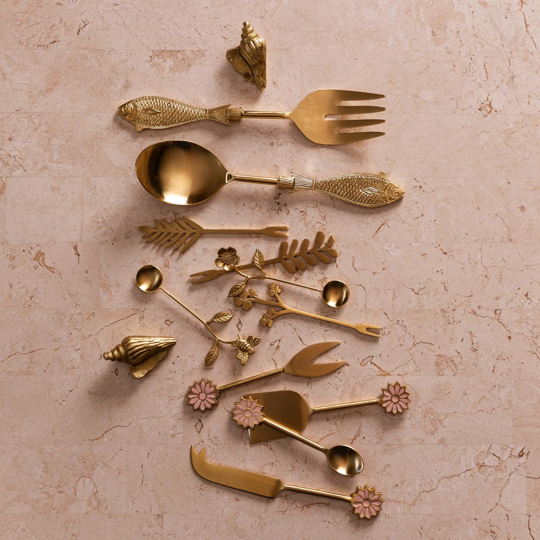 Bonnie & Neil - Leaves Salad Servers, Cutlery set, Bonnie and Neil - Say It Sister