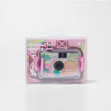 SunnyLife underwater camera in sherbet color, featuring waterproof design and compact size for underwater photography.