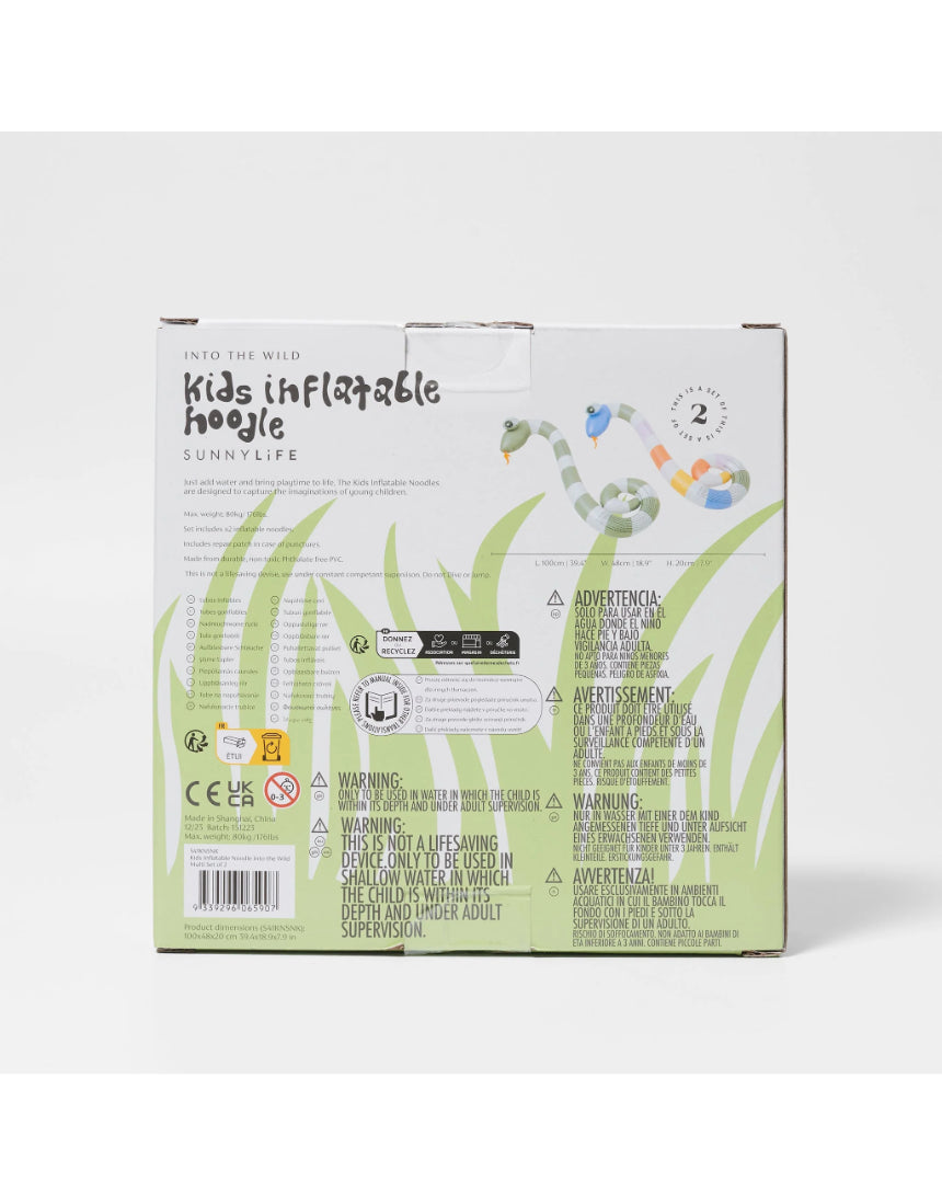SunnyLife - Kids Inflatable Noodle Set Into the Wild, pool noodle, Sunnylife - Say It Sister