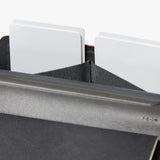 Bellroy caramel notebook cover with sleek leather exterior and embossed logo, designed to protect and organize notebooks.