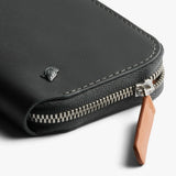 Bellroy Folio Mini wallet in charcoal cobalt, showcasing sleek leather design with card slots and compact size.