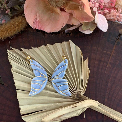 Wolf and Clay - Butterfly Wings - Light Blue/gold - Say It Sister