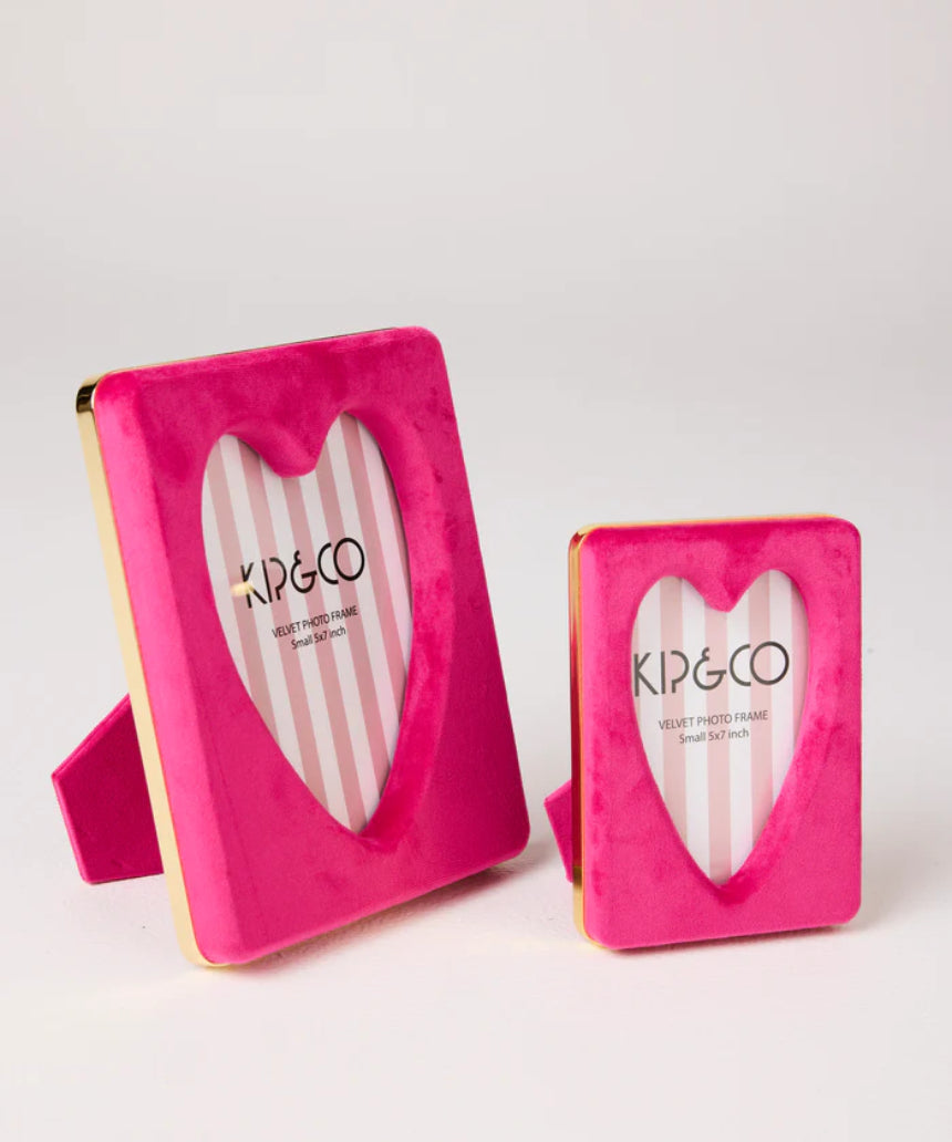 Kip & Co - Desert Pink Heart Velvet Photo Frame, picture frame, Kip & Co - Say It Sister