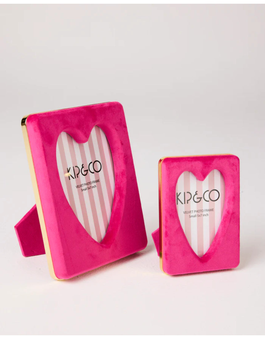 Kip & Co - Desert Pink Heart Velvet Photo Frame, picture frame, Kip & Co - Say It Sister
