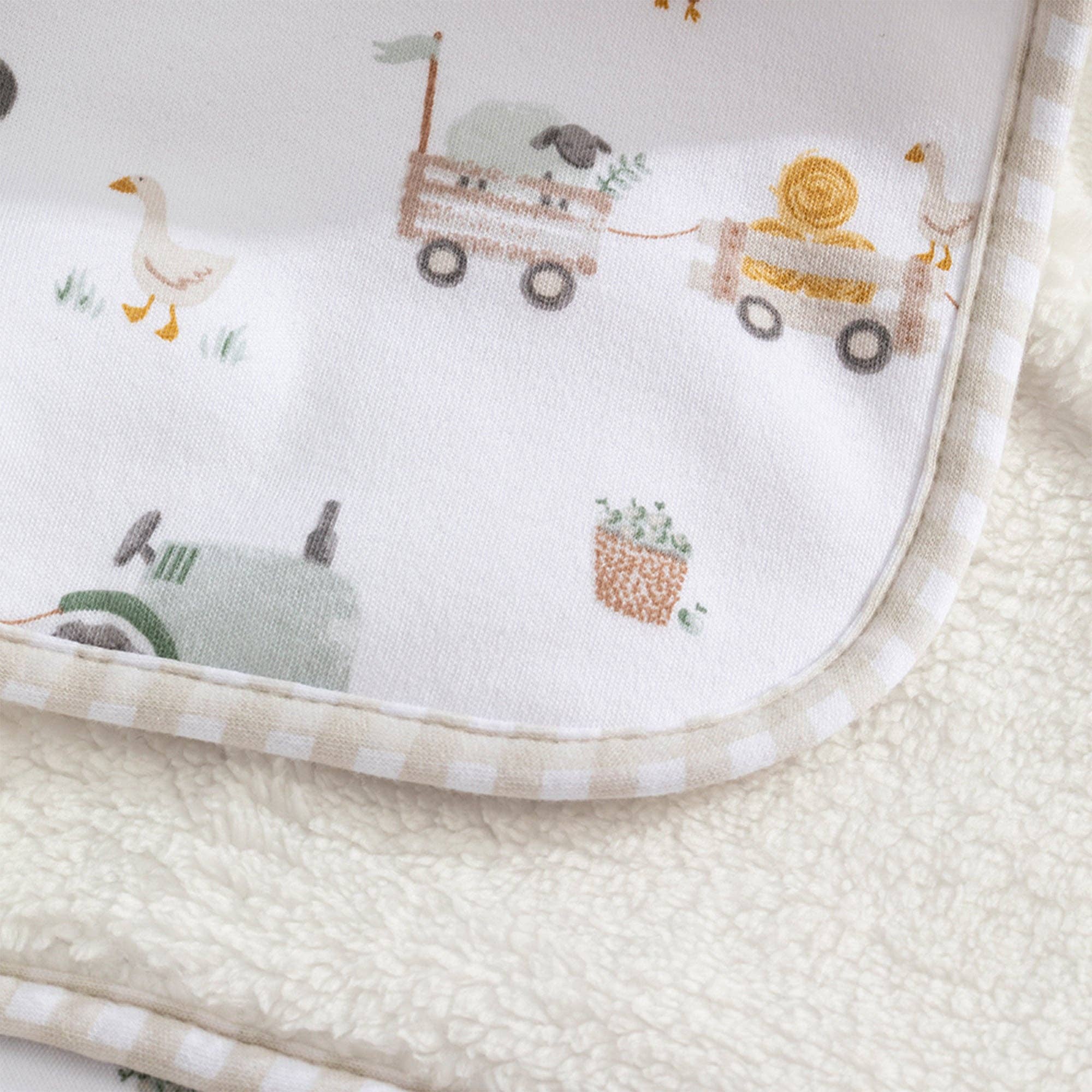 Jersey Sherpa Blanket - Tractor Ride, , Living Textiles - Say It Sister