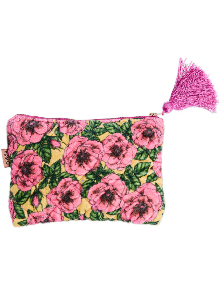 Kip & Co - Golden Peony Velvet Cosmetics Purse, Cosmetic & Toiletry Bags, Kip & Co - Say It Sister