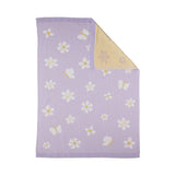Pram Knitted Blanket - Lilac Daisy Dreams, , Living Textiles - Say It Sister