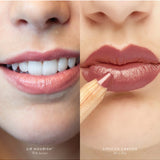 Lük Beautifood Nude Berry Duo lipstick set showing two natural lip shades in sleek packaging with a lipstick swatch.
