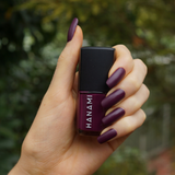 Hanami Cosmetics Hanami nail polish in Sherry color, showcasing a smooth, glossy finish in a close-up shot.