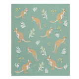 Australiana Baby Blanket - Kangaroo/Green, , Living Textiles - Say It Sister