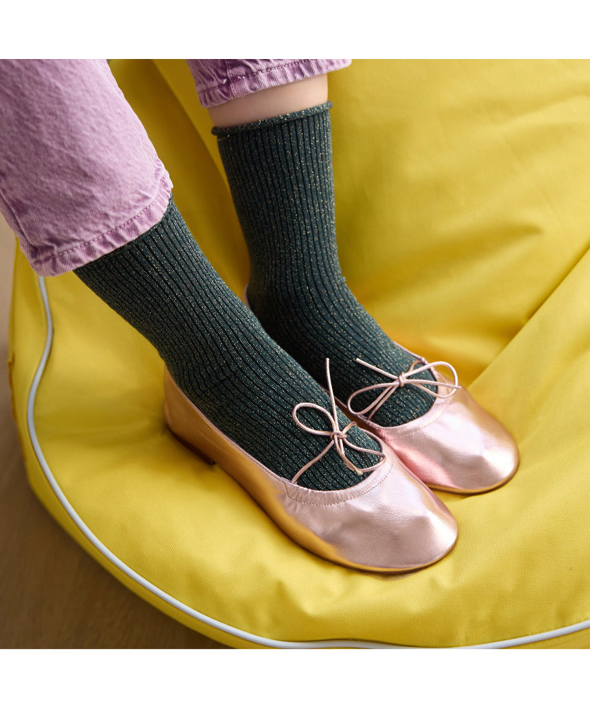 Klue - Glitter Lurex Socks - Green, socks, Klue - Say It Sister
