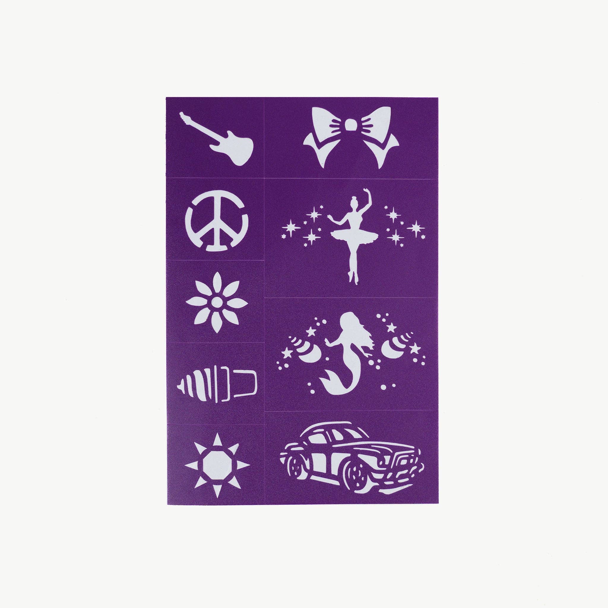 Oh Flossy Reusable Adhesive Face Paint Stencils - Purple, , Oh Flossy - Say It Sister