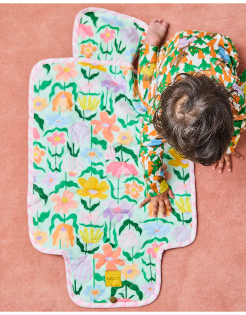 Kip & Co - Popping Flowers Green Baby Change Mat, Change Mat, KIP & CO AUSTRALIA PTY LTD - Say It Sister