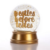 Boxer Gifts Besties Before Testes glitter snow globe with sparkling interior and humorous design on the outside.