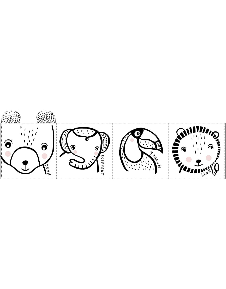 Baby's first soft book titled Wild by Brumby Sunstate, featuring colorful pages and plush fabric for infant sensory play.