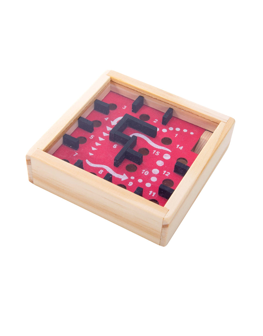 Assorted classic wooden maze games by isAlbi, featuring colorful winding paths and wooden frames for fun puzzle challenges.