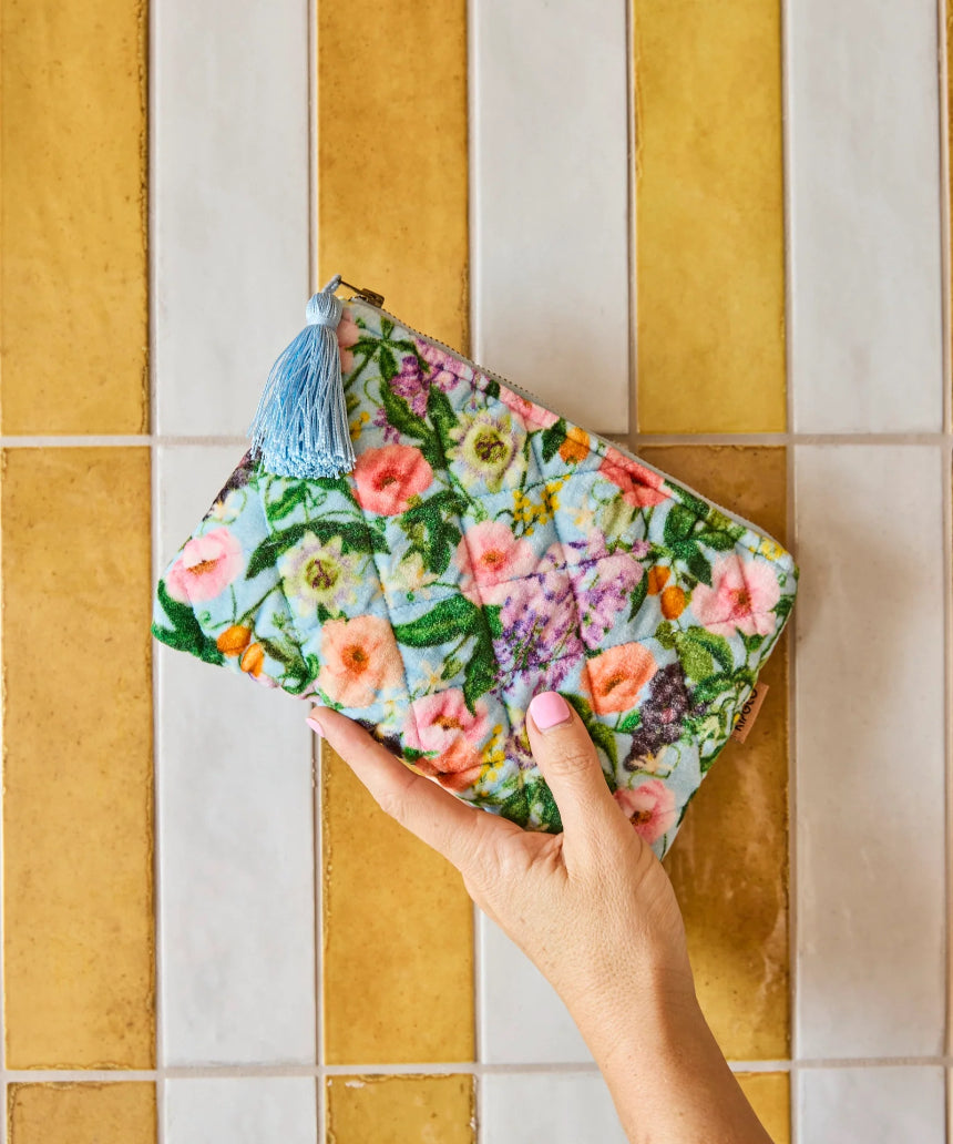 Kip & Co - Spring In The Air Velvet Cosmetics Purse, Cosmetic & Toiletry Bags, Kip & Co - Say It Sister