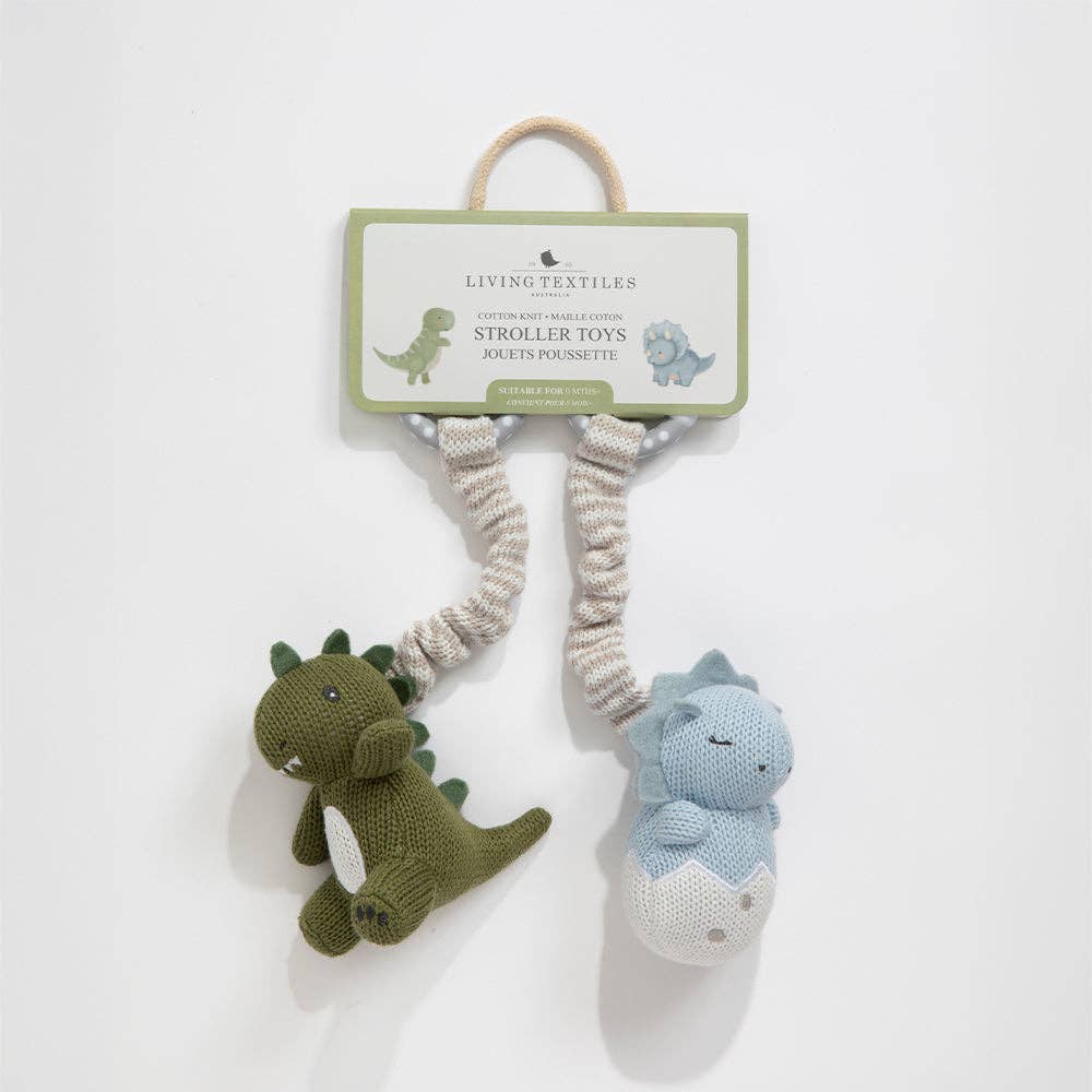 2pk Stroller Toy - Dinosaurs, , Living Textiles - Say It Sister