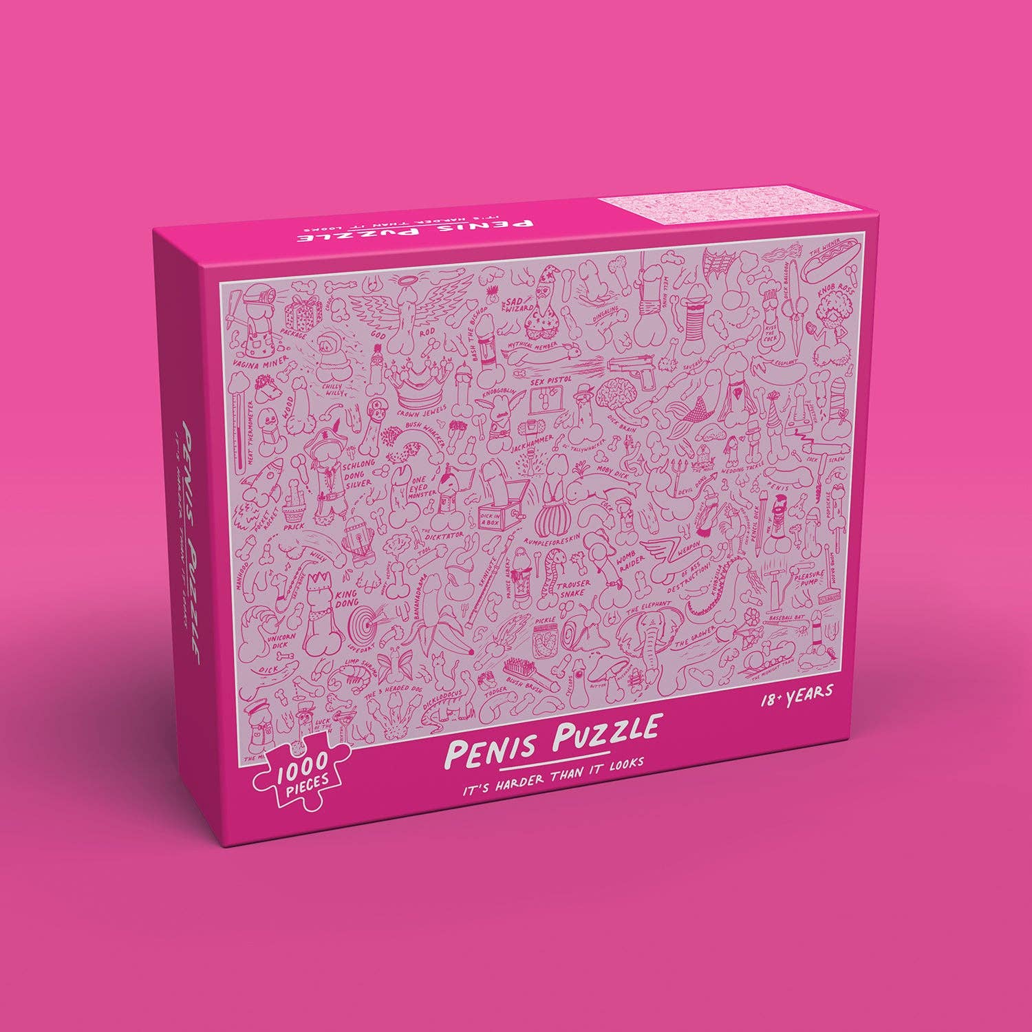 Bubblegum Stuff penis jigsaw puzzle featuring colorful puzzle pieces arranged in a playful design.