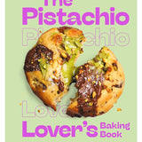 Open baking book by Brumby Sunstate featuring pistachio recipes and images of pistachio desserts and baked goods.