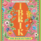 Ibrik coffee pot from Brumby Sunstate on a wooden table with a book titled "The Balkan Table" featuring 100 recipes from Bucharest to Istanbul.