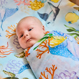Kip & Co - Reef Life Bamboo Swaddle, swaddle, Kip & Co - Say It Sister