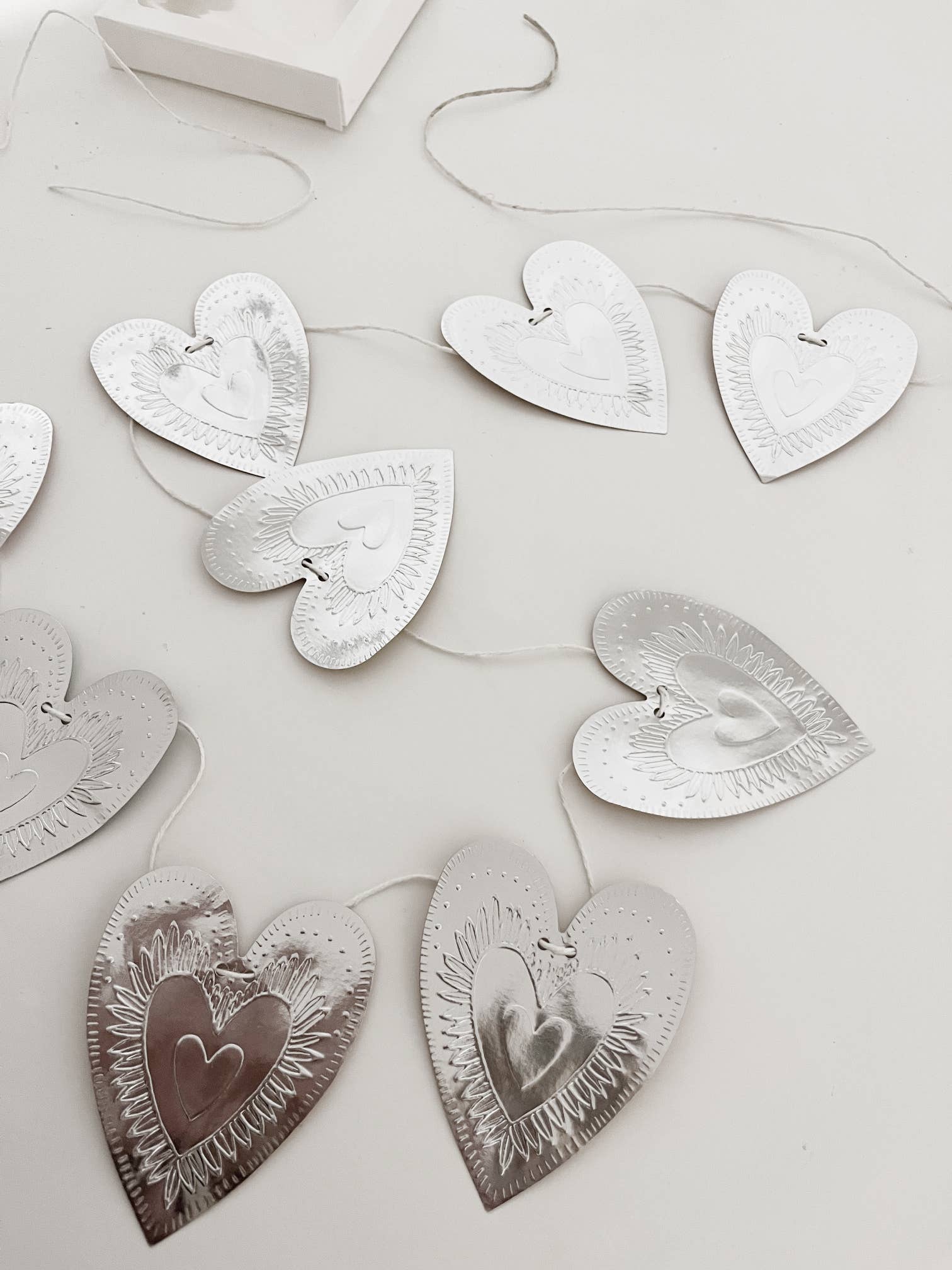 Faux-Tin Heart Bunting Reversible: Light dusty pink, , THE LITTLE PRESS - Say It Sister