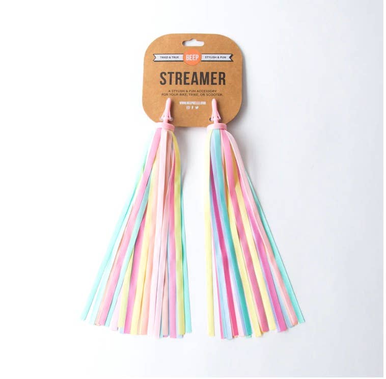 Beep Pastel Rainbow Bike & Scooter Streamers
