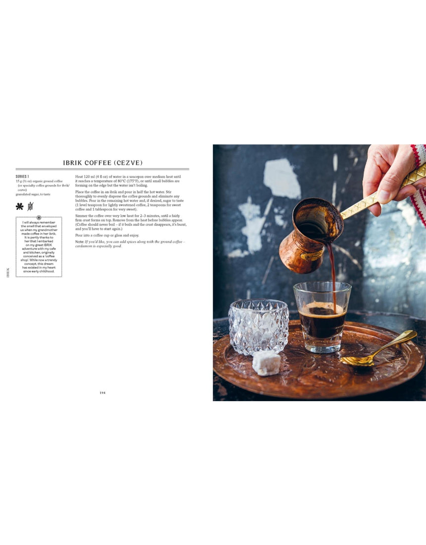 Open cookbook showing pages with Balkan recipes, featuring traditional dishes from Bucharest to Istanbul by Brumby Sunstate.