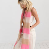 Neon pink checkered fluffy scarf by Angels Whisper Accessories, soft and stylish accessory with vibrant pattern and cozy texture.