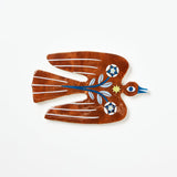 Jones & Co Paloma Brown Bird hand-painted capiz wall art